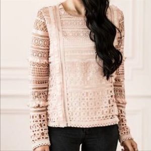 Rachel Parcell Collection Melrose embroider lace long sleeve top